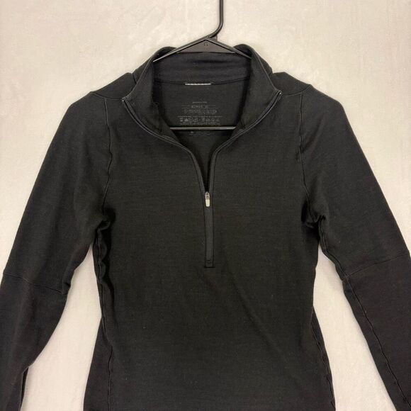 Patagonia Black Wool Base Layer Half Zip Pullover Long Sleeve Top Women's XS - Picture 3 of 11